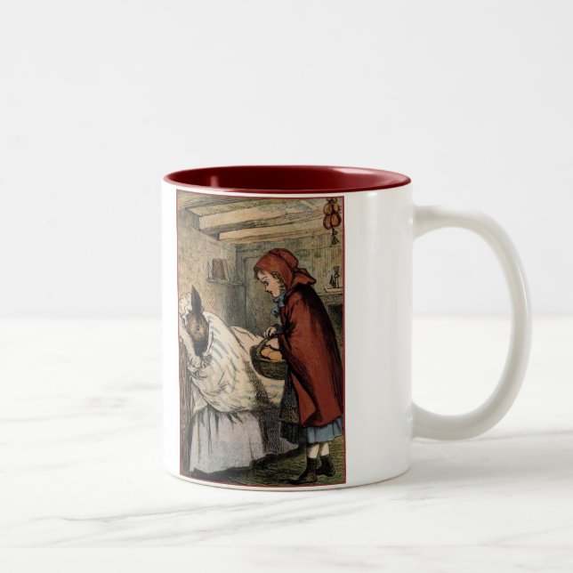 Nursery Rhymes Little Red Riding Hood Two-Tone Coffee Mug (Right)