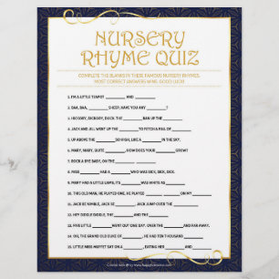 Nursery Rhymes Quiz [Golden Blue] Custom Letterhead