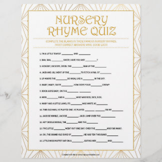 Nursery Rhymes Quiz [Golden Lines] Custom Letterhead