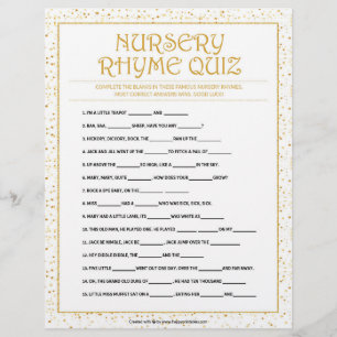 Nursery Rhymes Quiz [Golden Sparkles] Custom Letterhead