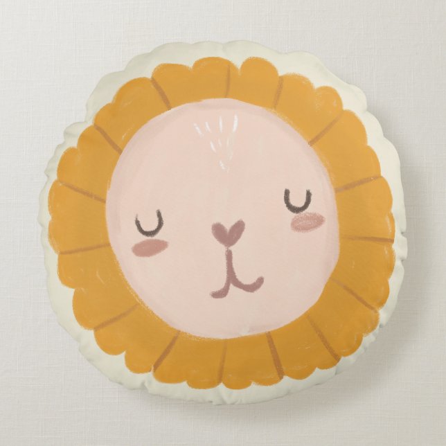 Nursery Room Cute lion baby  Round Cushion (Front)