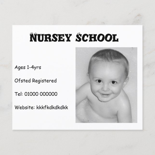 Nursery School/Nanny/Childminder Flyer (Front)