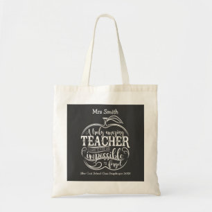 Nursery Teacher chalkboard apple book fashion Tote Bag