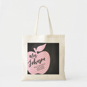 Nursery Teacher tote shopping book bag apple