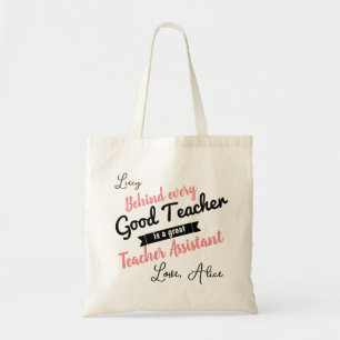 nursery teaching assistant teal personalised tote bag