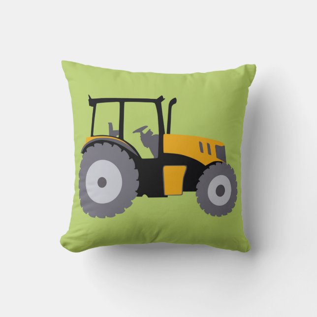 Nursery tractor illustration kids room decor cushion (Front)