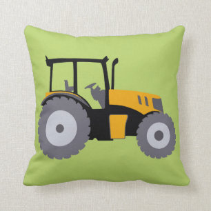 Nursery tractor illustration kids room decor cushion