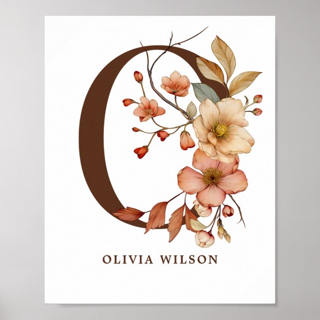 Nursery Wall Art Girl Cottagore Letter O (Front)