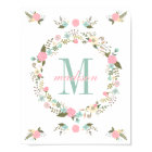 Nursery wall art print Monogram nursery poster