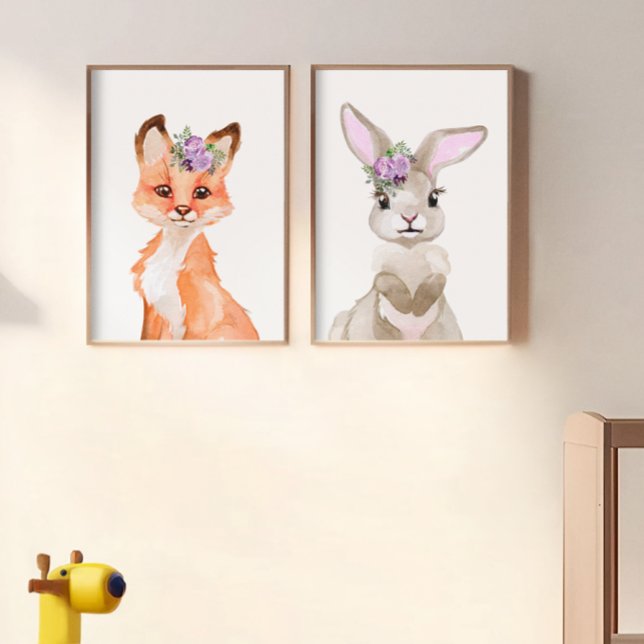 Nursery Watercolor Fox and Bunny (Creator Uploaded)