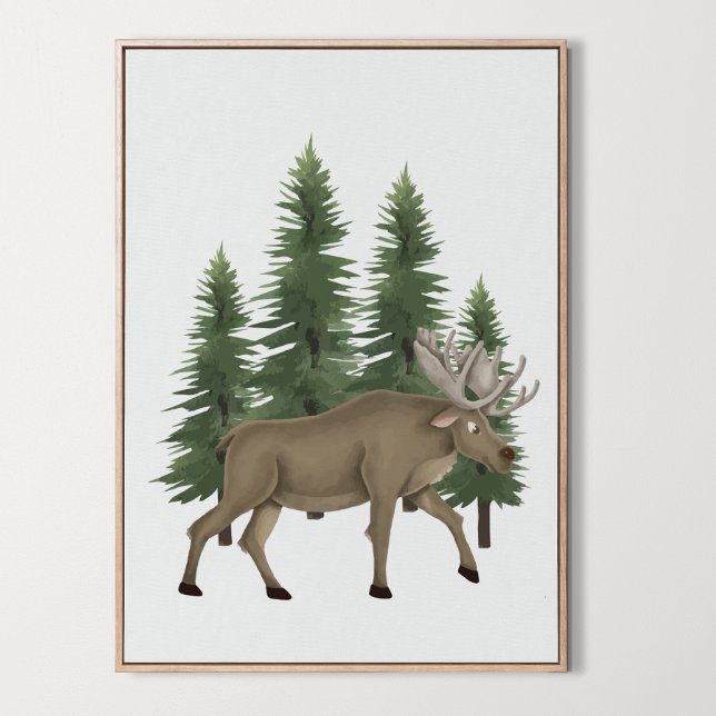 Nursery Woodland Animal Moose Wall Art Decor  (Nursery Woodland Animal Moose Wall Art Decor, tree, forest
)