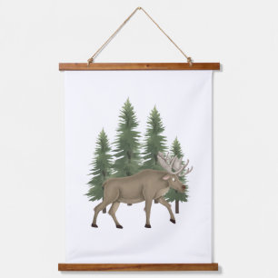 Nursery Woodland Animal Moose Wall Art Decor 