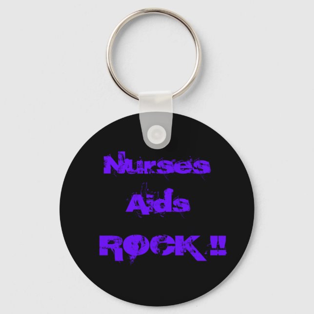 Nurses Aids Rock 2 Key Ring (Front)