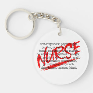 Nurses and Their Many Jobs - 2-sided Key Ring