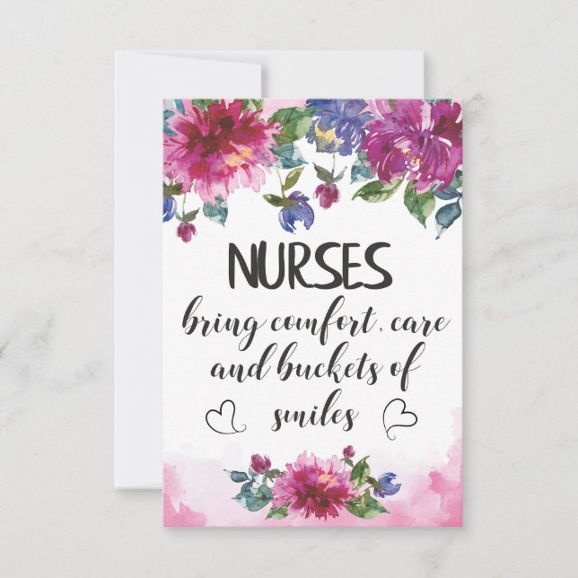 Nurses Appreciation Quote Graduation Gift Thank Thank You Card (Front)
