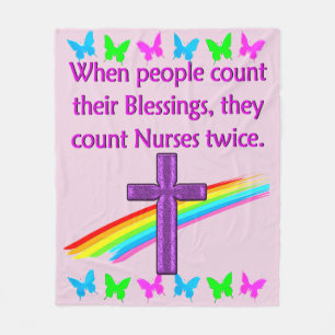 NURSES ARE A BLESSING FLEECE BLANKET