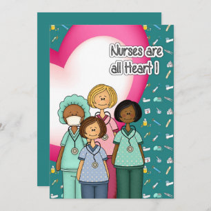 Nurses are All Heart. Custom Flat Cards