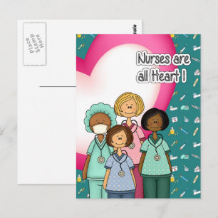 Nurses are all Heart   Postcard