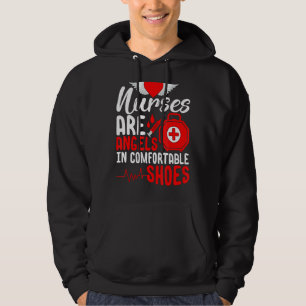 Nurses Are Angel In Comfortable Shoes Nurse Heart Hoodie