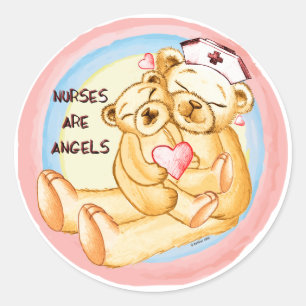 Nurses are angels  classic round sticker