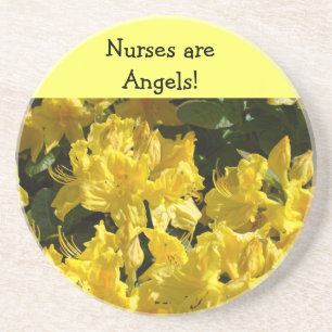 Nurses are Angels! coasters Yellow Rhodies