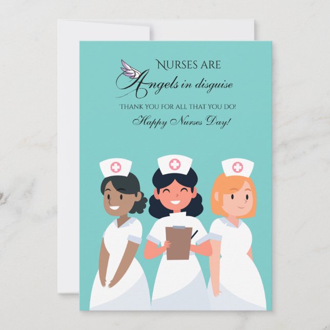 Nurses Are Angels In Disguise Card (Front)