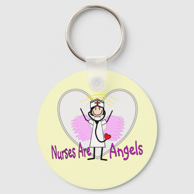 Nurses Are Angels Key Ring (Front)
