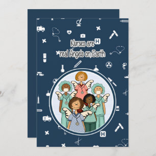 Nurses are real Angels on Earth. Custom Flat Card