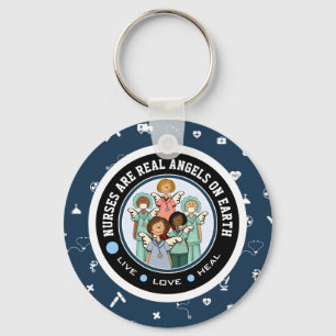 Nurses are Real Angels on Earth. Gift Keychains