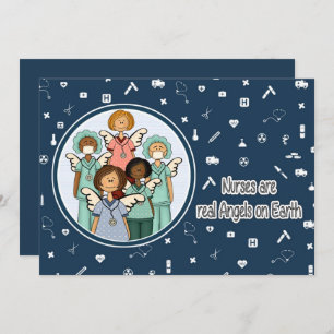 Nurses are real Angels on Earth. Group of Nurses Card