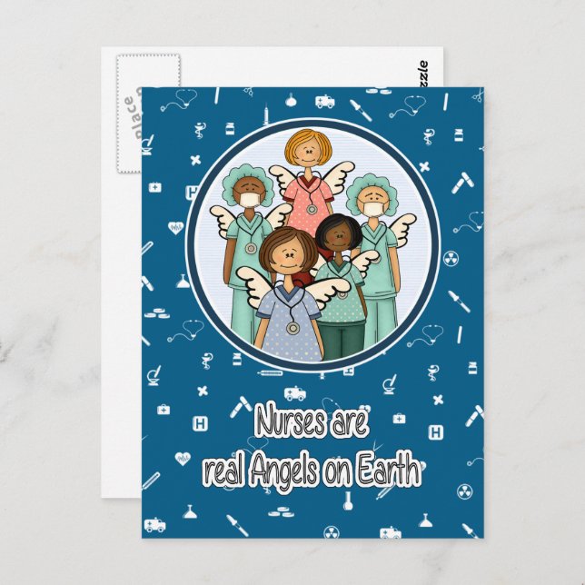 Nurses are Real Angels on Earth  Postcard (Front/Back)