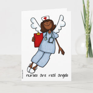 nurses are real angels thank you card