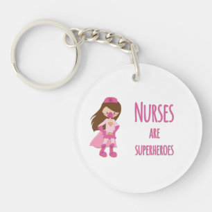 Nurses are Superheroes Custom Name Key Ring