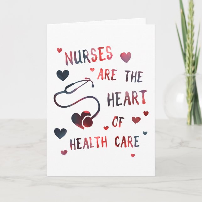nurses are the heart of healthcare bokeh holiday card (Front)