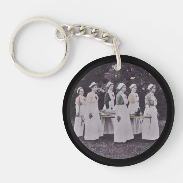Nurses Bearing a Stretcher WWI Key Ring (Front)