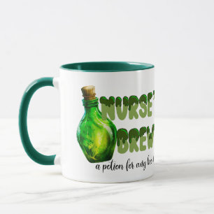 Nurse's Brew Mug: Green Slime with Witches Potion Mug
