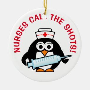 Nurses call the shots Christmas tree ornament