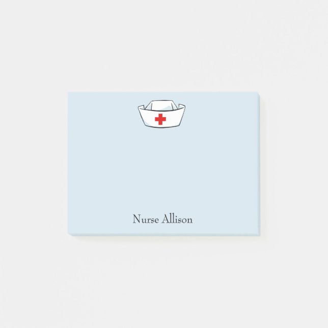Nurse's Cap Add Name 4x3 Post-it Notes (Front)