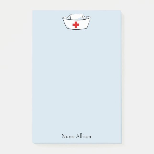 Nurse's Cap Add Name 4x6 Post-it Notes (Front)
