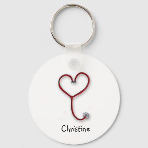Nurses care with Heart - Nurses Gift - Personalise Key Ring