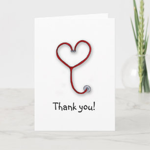 Nurses care with Heart - Nurses Gift - Personalise Thank You Card