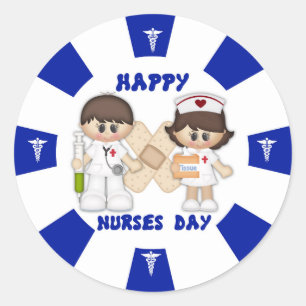 Nurses Day Classic Round Sticker, Glossy Classic Round Sticker