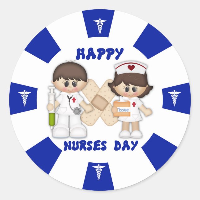 Nurses Day Classic Round Sticker, Glossy Sticker (Front)