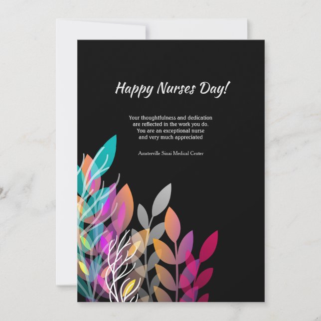 Nurses Day Floral Card (Front)