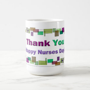 Nurses Day Gifts Colourful Squares Coffee Mug