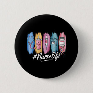 Nurses Day Nurse Week Appreciation 2025 Brushstrok 6 Cm Round Badge