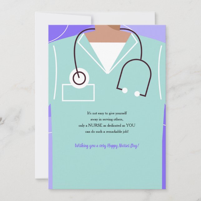 Nurses Day Scrubs Greeting Card (Front)