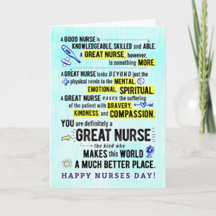 Nurses Day, You are a GREAT NURSE Card