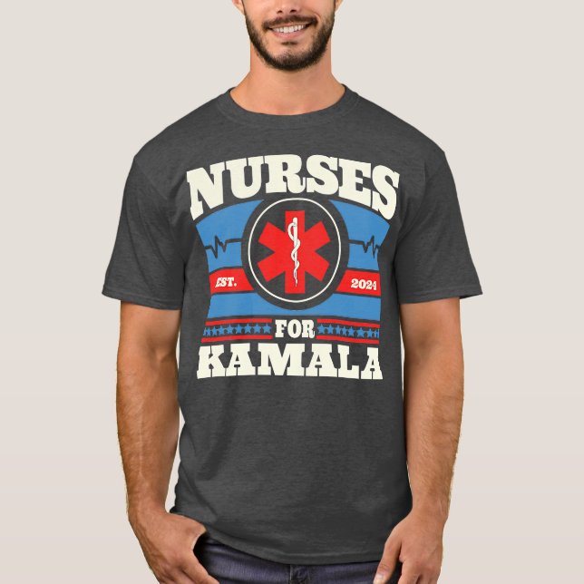 Nurses for Kamala blue supporter gift T-Shirt (Front)