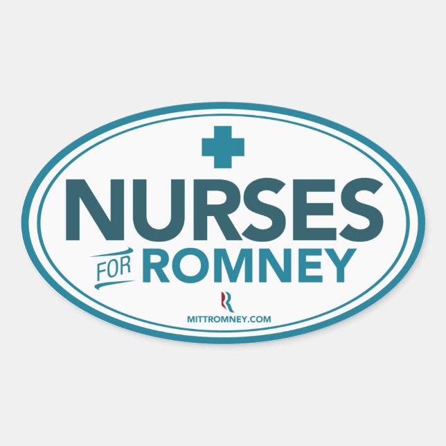 Nurses For Mitt Romney 2012 (Oval Sticker) Oval Sticker (Front)